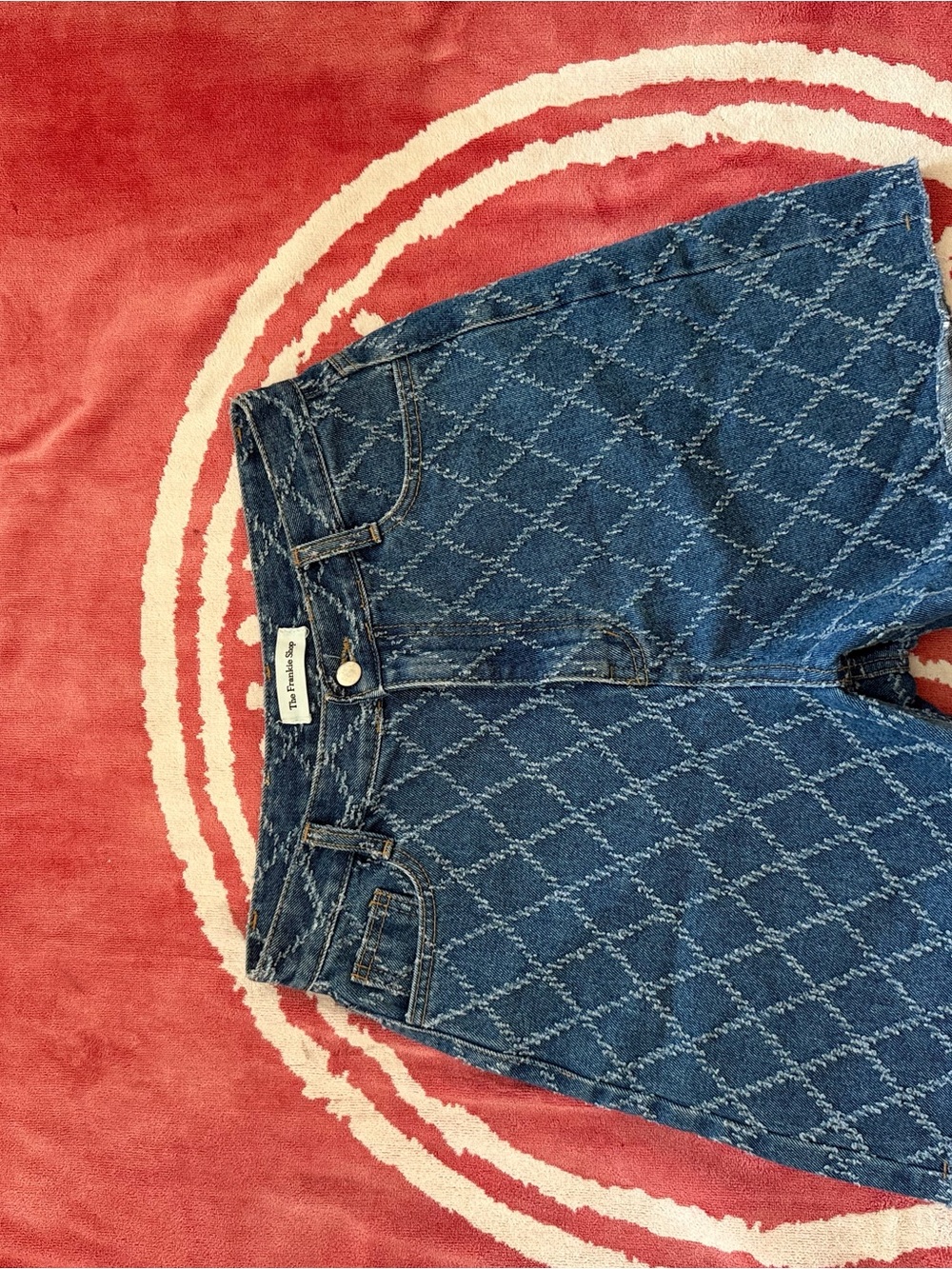 The Perfext Quilted Diamond Jeans - Blue